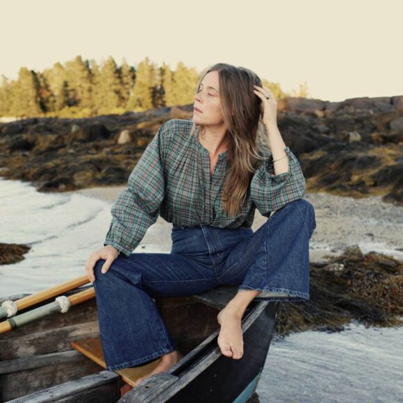 Dôen RARE Jane Blouse in Pond Promenade Plaid Size M - Picture 3 of 5